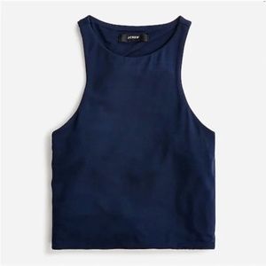 J.Crew FormKnit high-neck cropped tank - Navy - M - Retail $39.50 NWT